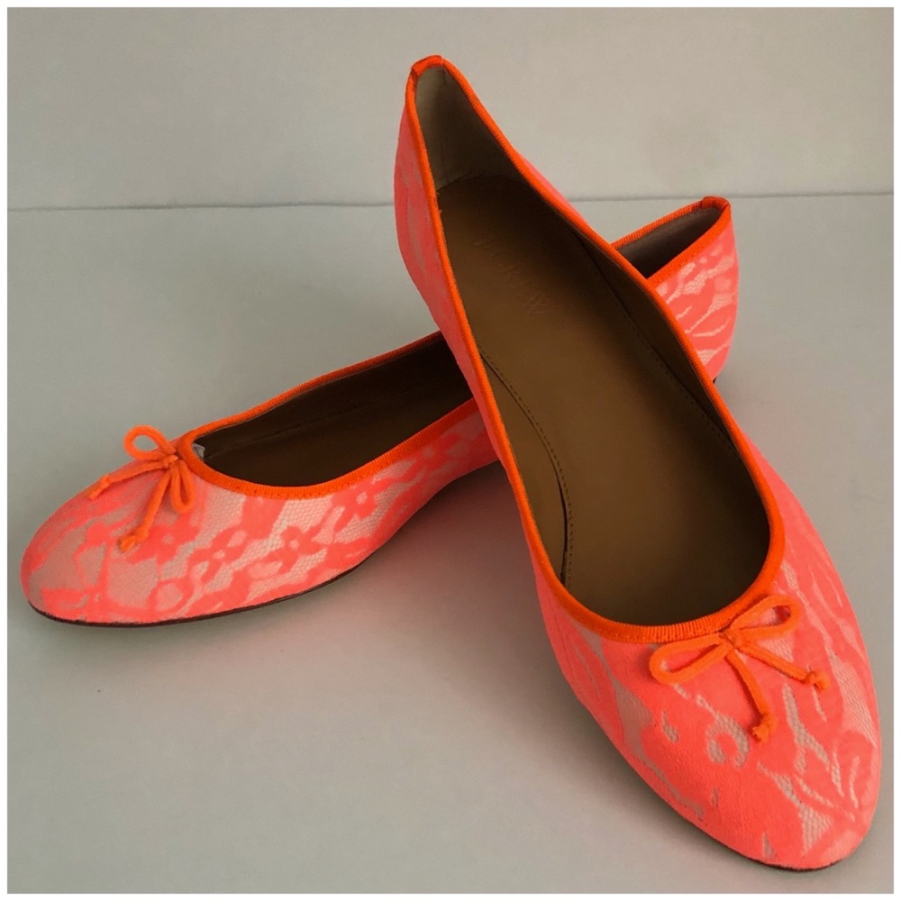 J. CREW NEON LACE BALLET FLATS SIZE 9 - Picture 1 of 10